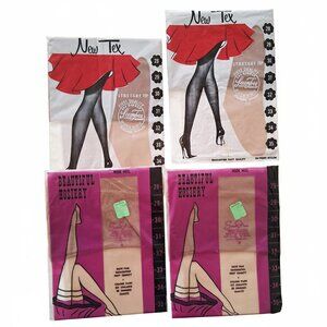 Lot of 4 Vintage 1950s Pairs of Stockings in Size 9 & 9 1/2